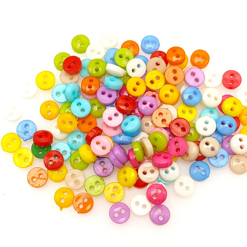 7mm Mini Buttons Random Mixed Flower Star Heart Buttons for Handmade Cartoon Doll Clothes Garment Sewing DIY Craft Needlework