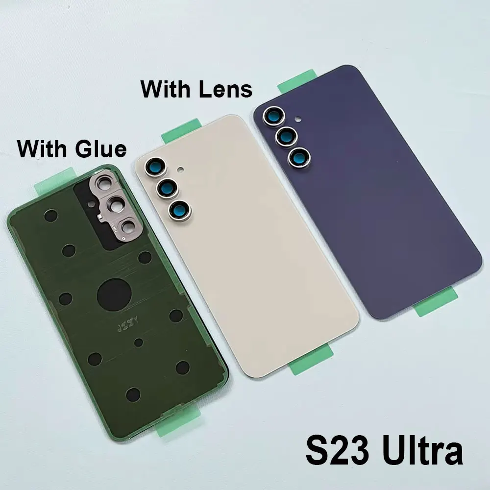 Back Housing For Samsung Galaxy S23 Fe Battery Cover Rear Door Replacement Case For S23fe Back Glass with camera Lens Adhesive