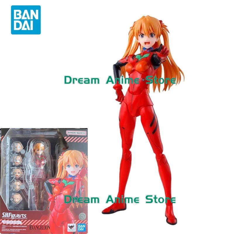 

Bandai Original NEON GENESIS EVANGELION Anime Figure SHF Asuka Langley Soryu Action Figure Toys for Kids Gift Collectible Model