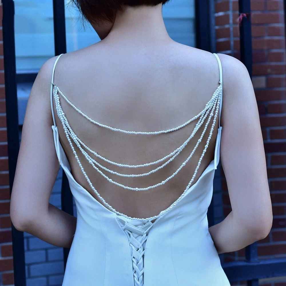 Sexy Bikini Totally Hand-made Fashion Pearl Fringed multi-layer Arm accessories Bridal Shawl Body Jewelry
