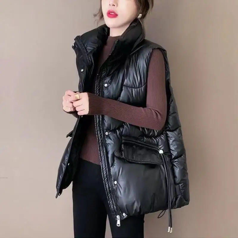 Winter Thick Warm Down Cotton Vest for Women New Western Style Cold Resistant Versatile Can Be Wearing Externally Withcottonclip