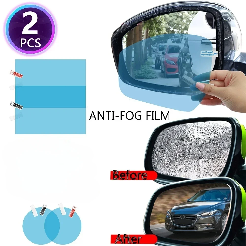 Car Rearview Mirror Protective Film Anti Fog Membrane Anti-Glare Waterproof Rainproof Car Sticker Clear Film