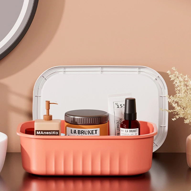 Plastic Home Sundries  Storage Box with Dust-Proof Lid Desk Closet Cabinets Wardrobe Organizers Toy Makeup Snack Storage Boxes