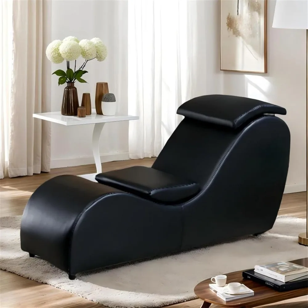

Yoga Chair for Adults, Chaise Lounge for Yoga for Stretching, Relaxation, Exercise & More, 60D x 17W x 31H Inch Black