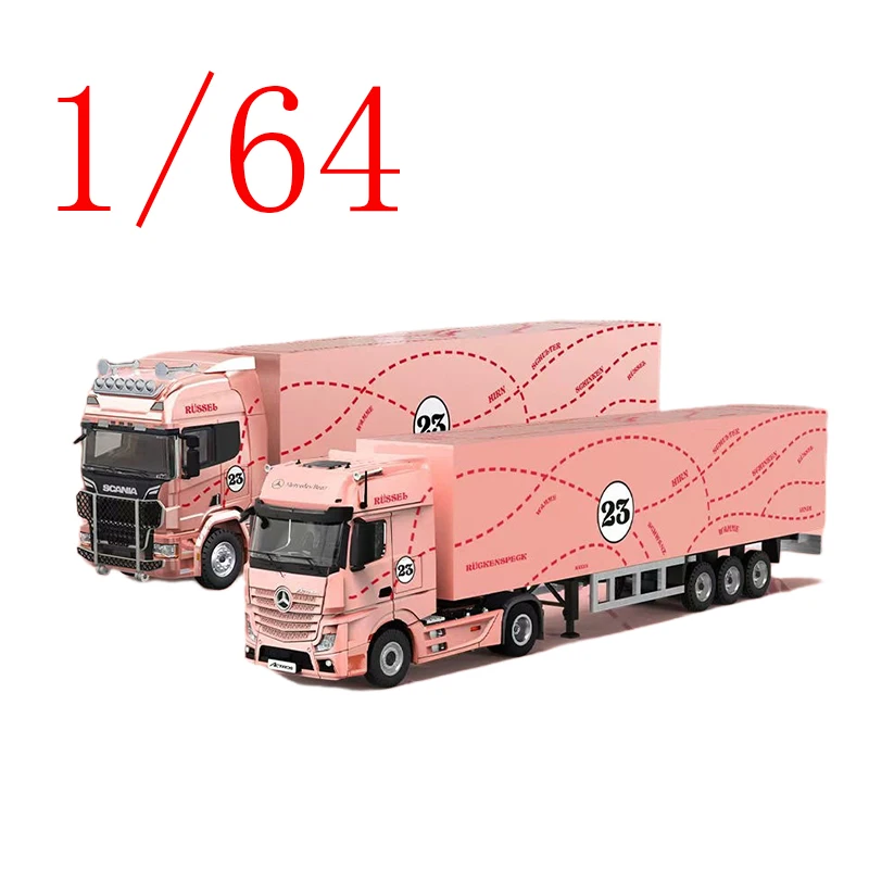 

TM Diecast 1/64 Scale Benz Alloy Model Cars Benz Container Truck Pink Pig SKIN Play Vehicles Toys for Boys Gift Original Box