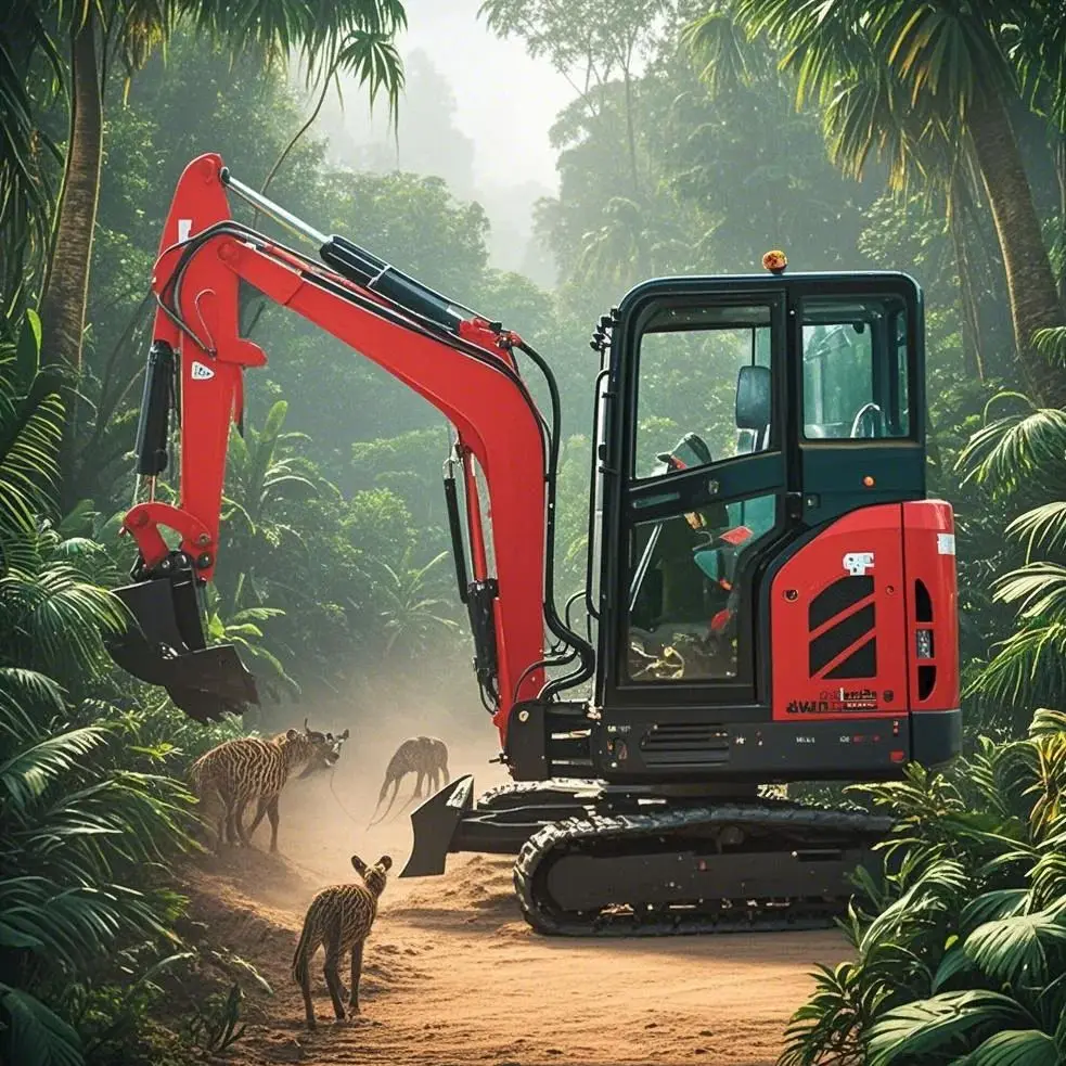 

Customized 2.5-ton mini excavator CE certified excavator with rubber tracks, perfect for landscape beautification and lighting d