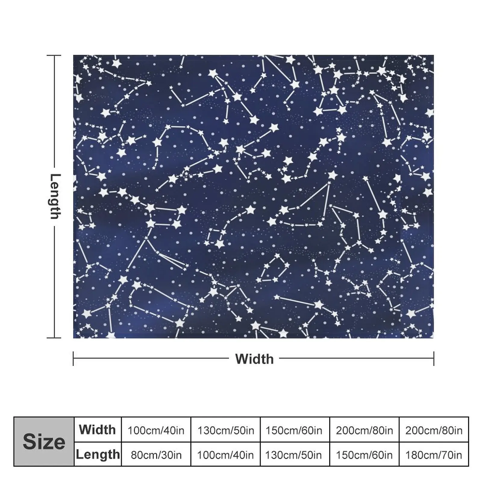 Vintage 1950s Inspired Outer Space Constellation Star Map Throw Blanket Soft Beds Extra Large Throw Blankets