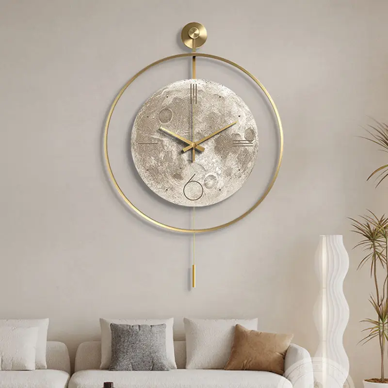 

Creative Moon Wall Clock Modern Simple Living Room Decorative Clock Restaurant Mute Clock Wall Painting Home Decoration