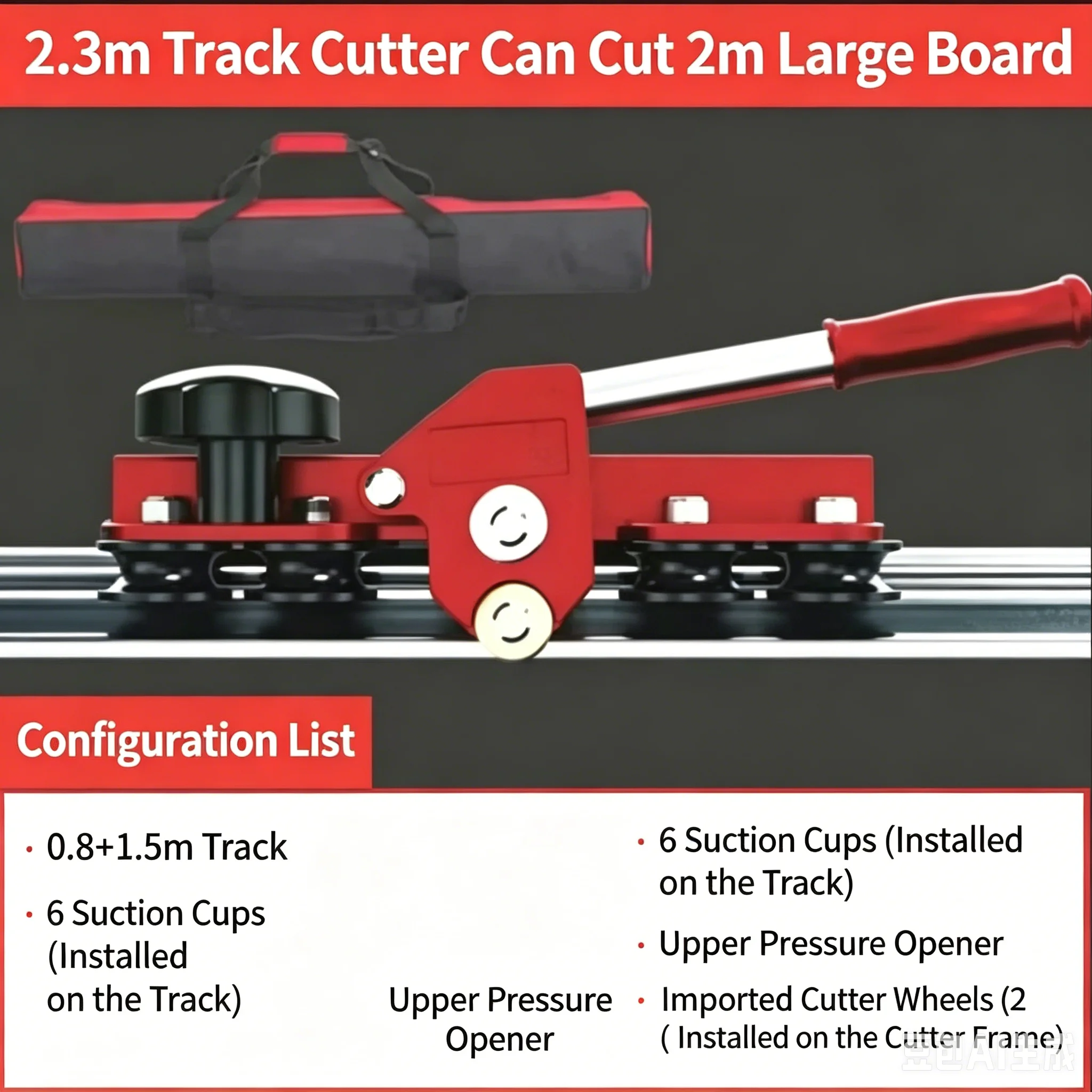 New Heavy Duty Manual Tile Cutter Track Push Machine, High Precision Hand Push Cutting Tool for Large Ceramic Rock Slab