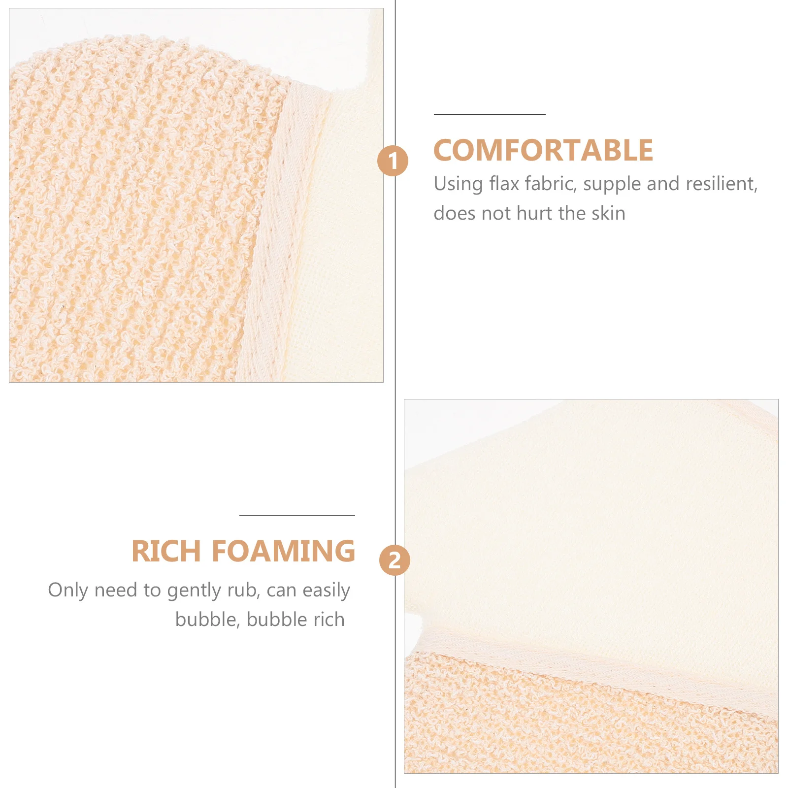 

2Pcs Exfoliating Bath Gloves Skin Friendly Safe Material Deep Cleaning Scrub Body Wash Portable Travel Exfoliating Washcloths