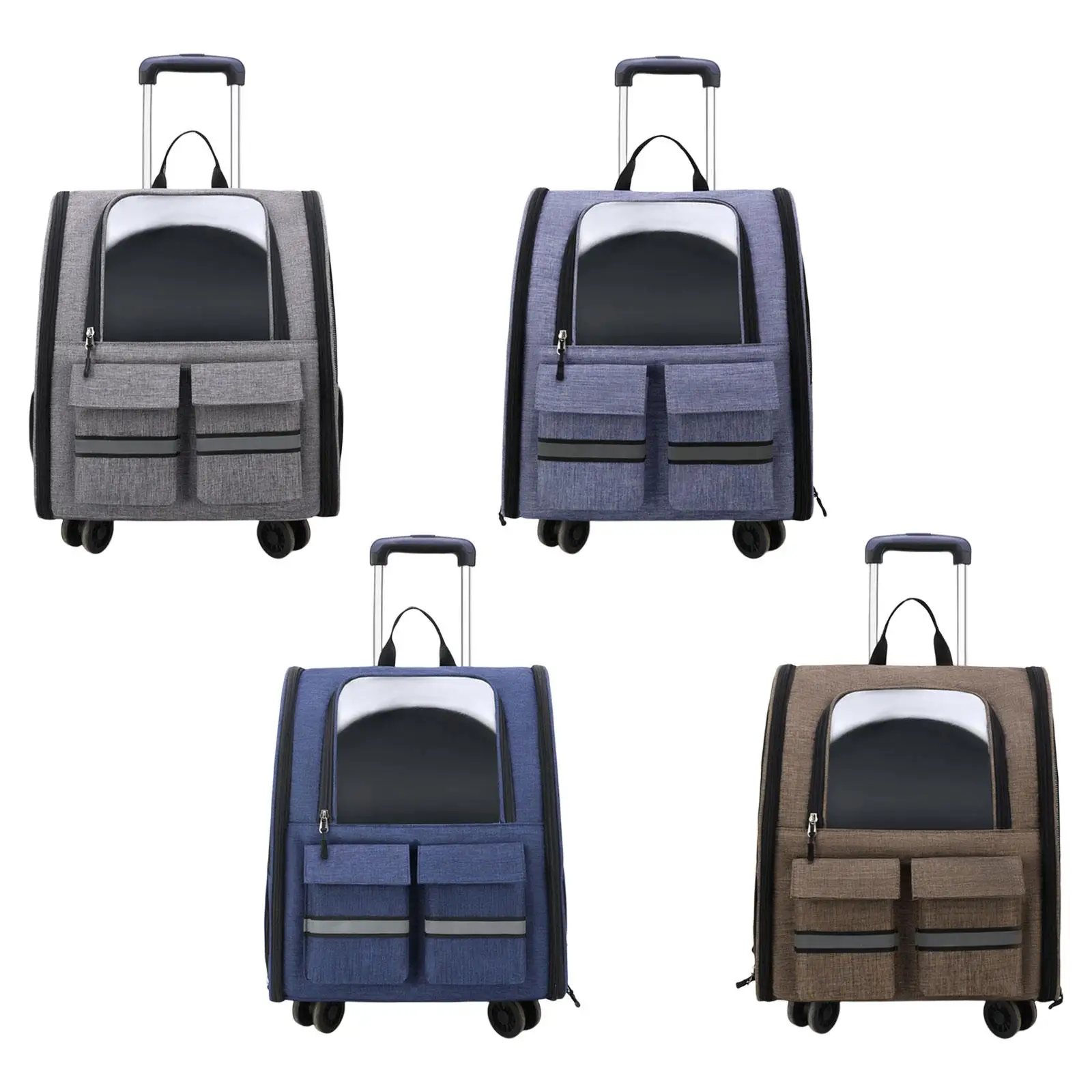 

Cat Trolley Case Backpack with Wheel Breathable Carrying Bag for Traveling