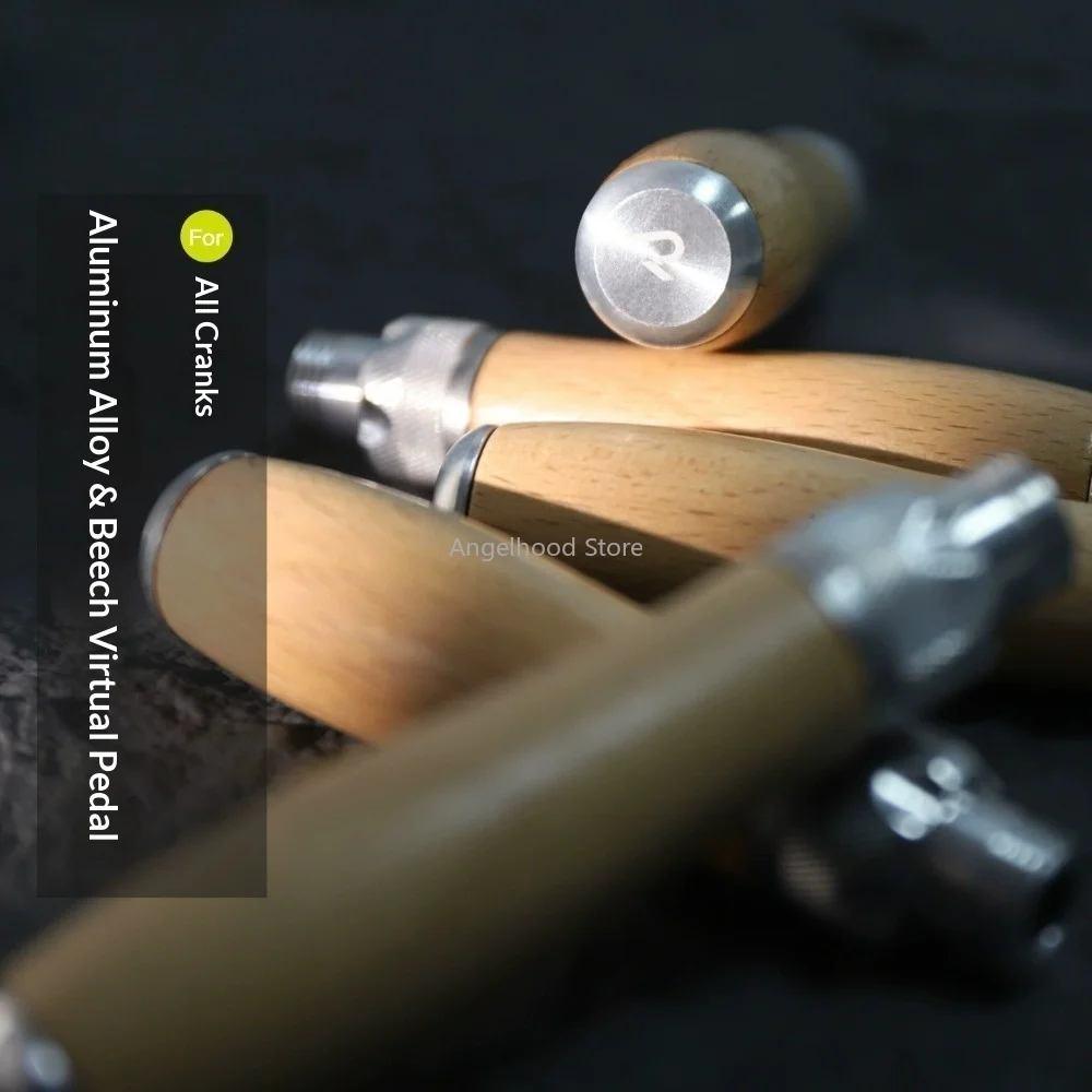 

Bicycle Virtual Pedal Tool Solid Wood Aluminum Alloy Riding Virtual Pedal Tool for All Cranks Bicycle Replacement Accessories