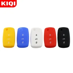 Silicone Car Key Cover Case for Skoda Yeti Superb Rapid Octavia for VW Golf for SEAT Leon Ibiza 3 Button Remote Key Shell Case