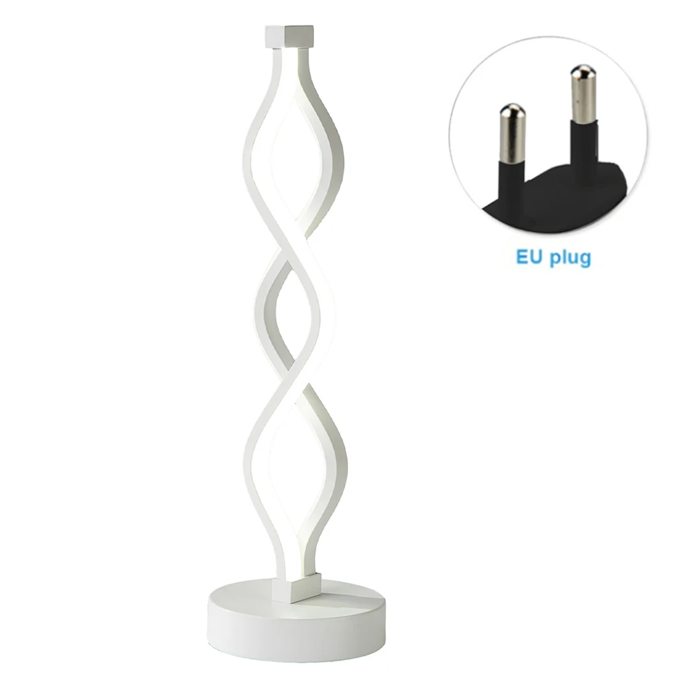 Reading Spiral Shape Bedroom Bedside Living Room Modern Dimmable Eye Caring Decorative Office Table Lamp Student Warm Light Home