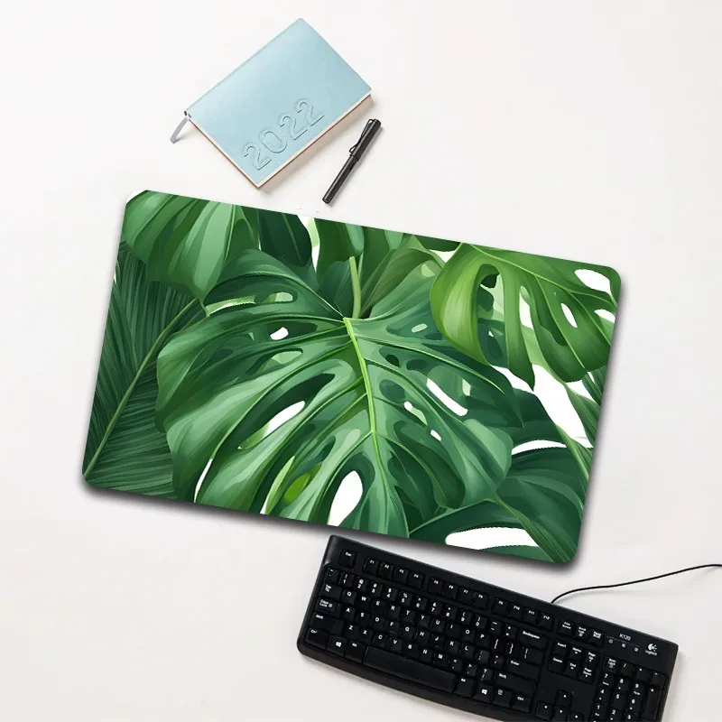 

Monstera Leaf Mouse Pad Gaming Office Desk Mat Non-slip Waterproof Green Plant Pattern Extended Keyboard Pad for Computer Laptop
