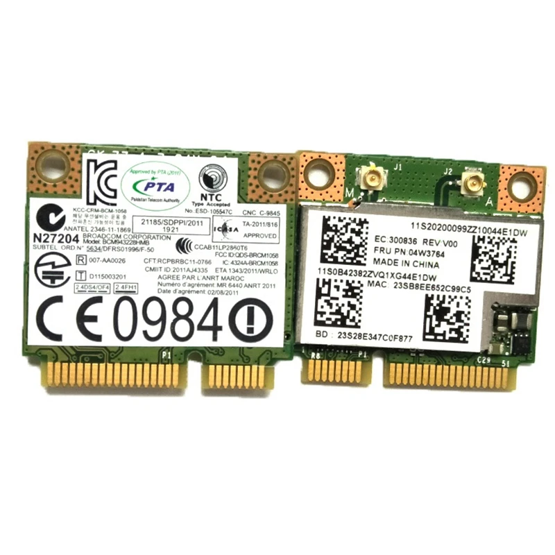 BCM943228HMB karta Wifi dla Lenovo B430 B490 B590 ThinkPad E130 E135 E330 E335 E530 E535 E430 X131e X140e 04 w3764