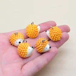 10pcs Kawaii 3D Small Hedgehog Resin Charms Lovely Animal Pendant For Earring Keychain Diy Crafts Jewelry Making