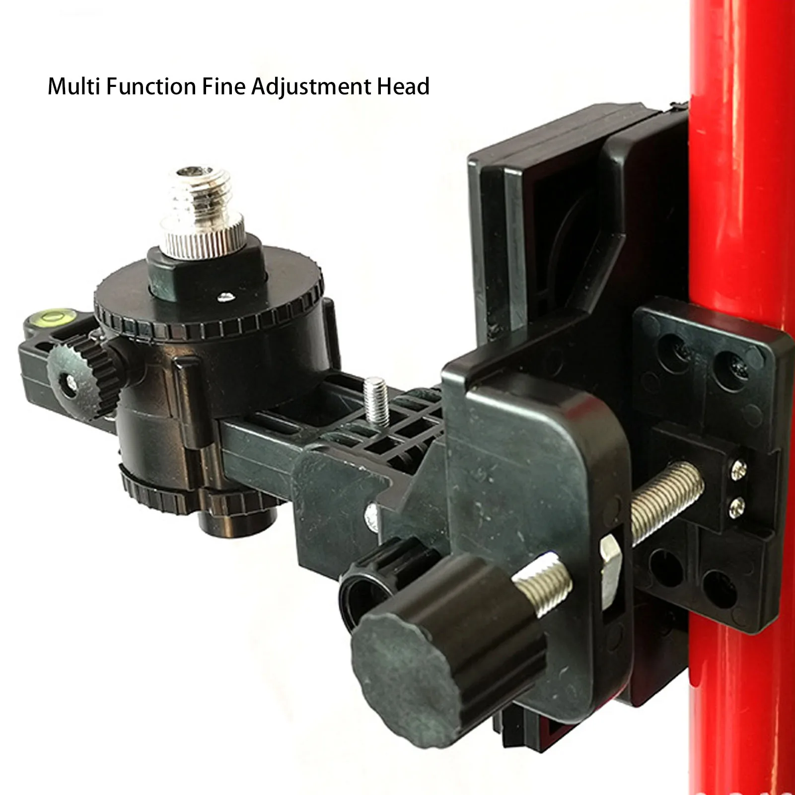 Leveling Tool Extension Pole Head 360 Degree Rotation Adjustable Fine Tuning Bracket Level Tool Adapter ABS and Iron for Roads