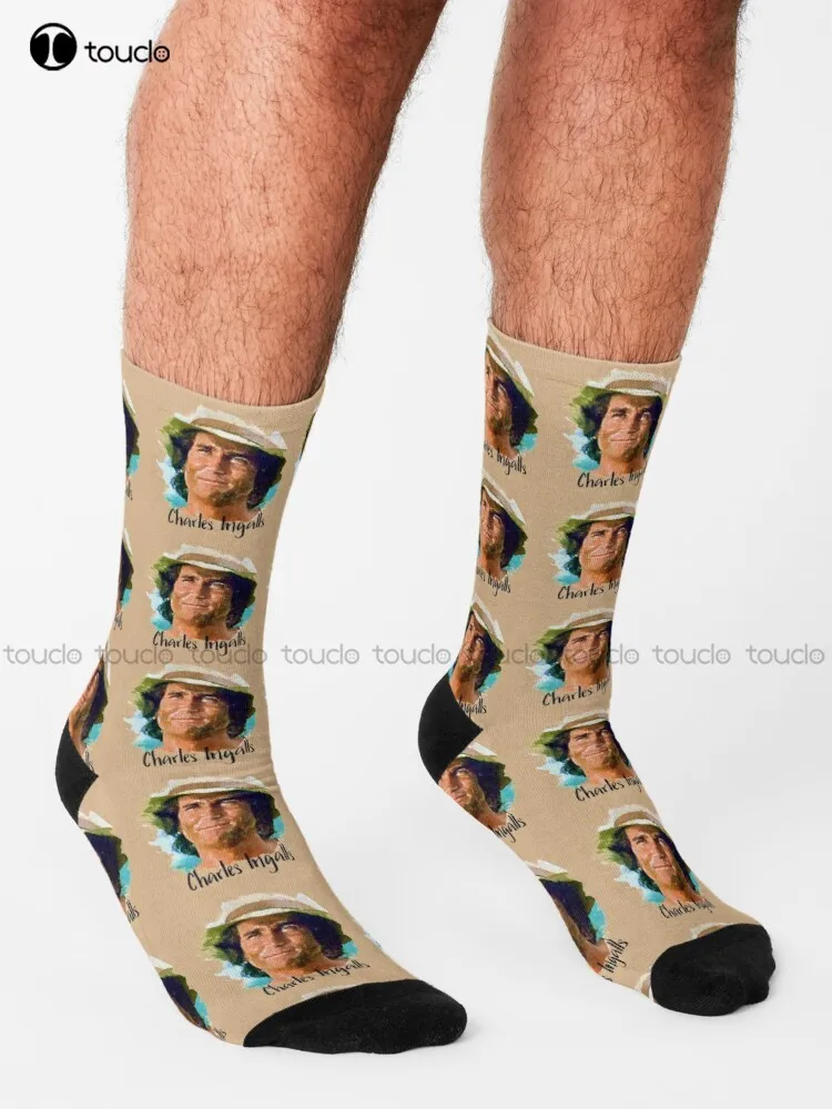 Charles Ingalls Little House On The Prairie  Socks Anime Socks Personalized Custom 360° Digital Print Gift Harajuku Colorful