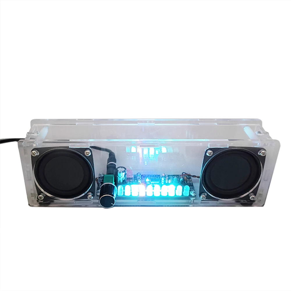 PAM8406 Bluetooth DIY speaker kit, spectrum, USB electronic amplifier, dual channel stereo, with Bluetooth level indicator light