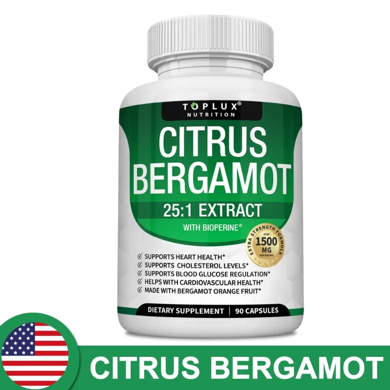 Citrus Bergamot Capsules, Antioxidant Support, Heart & Circulatory Wellness, Cholesterol Balance, Daily Body & Immune Health