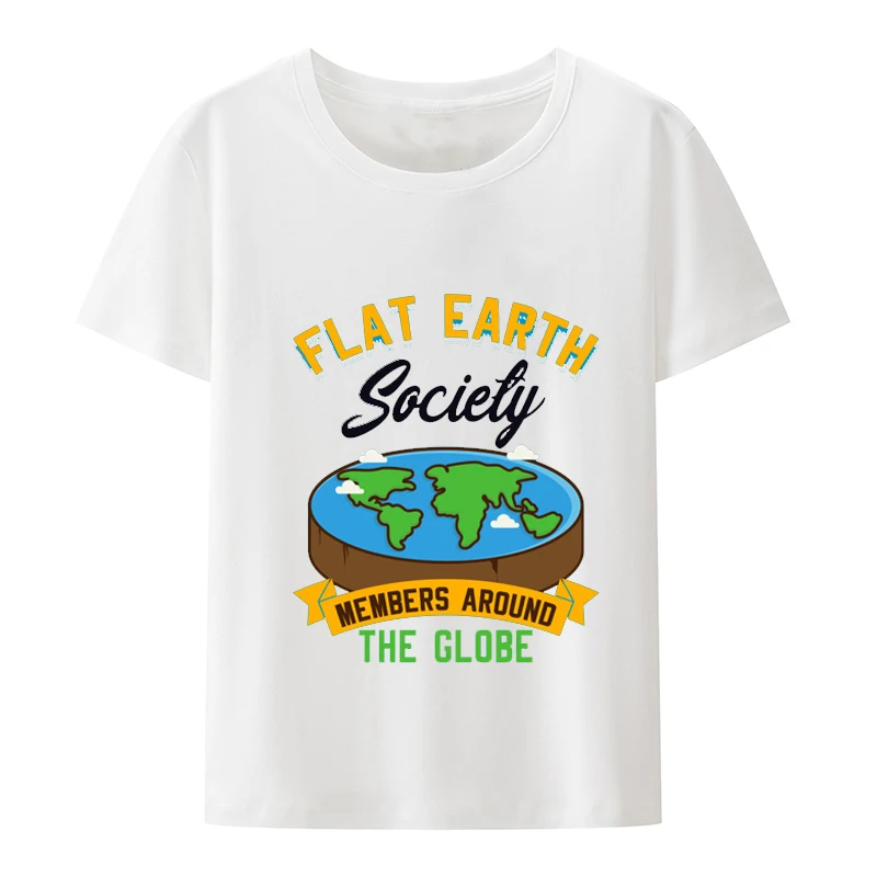 Flat Earth Society Logo Conspiracy Theory Earthers Gift T-Shirt  Design Tees Summer Youth T Shirts Leisure Street Fashion