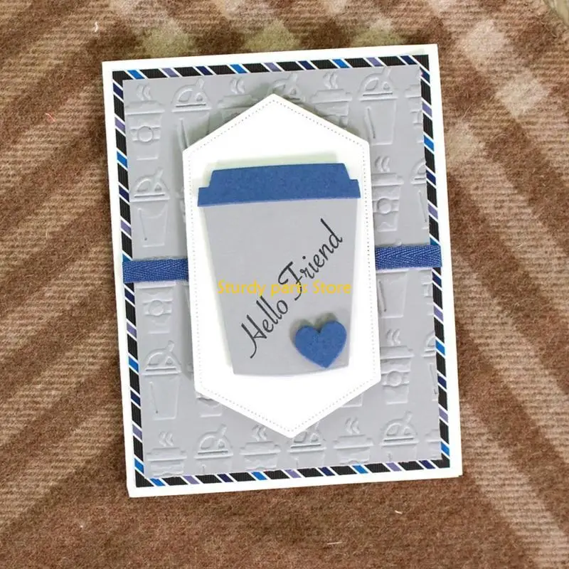 97QC Elegant Coffee Cup Cutting Dies Stencils for Scrapbooking Photo Album Embossing