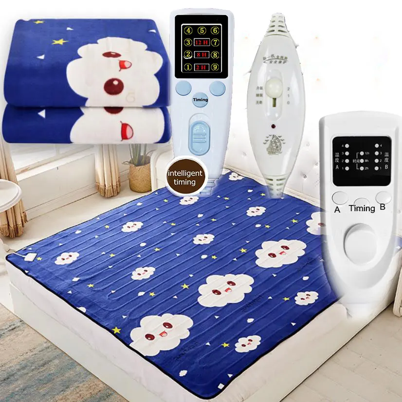 220V Soft Warm Heater Dual Temperature Timing Control Electric Blanket Soft Electric Mattress 220V Electric Heating Carpet