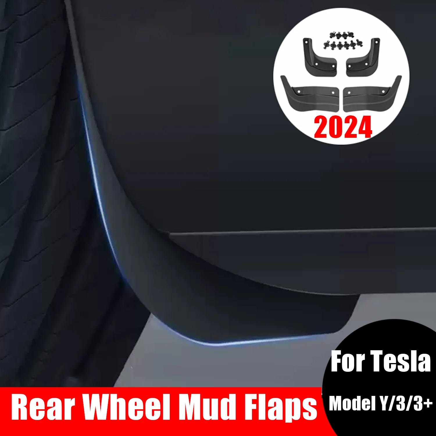 Para Tesla Model 3 Y Highland Juniper 2021-2025 4 Uds guardabarros de rueda delantera trasera Tesla guardabarros delantero trasero Protector accesorios de coche