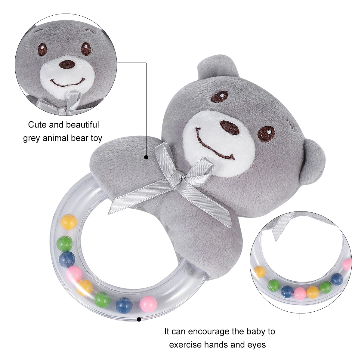 

H Baby Shaker Pacifier Newborn Comfort Teether Safe Sensorial Stimulation Portable Gift