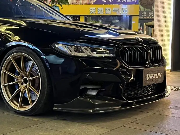 21 for BMW M5 F90 Body Parts-Late Modification Carbon Fiber 3D Front Lip Front Chin Front Shovel