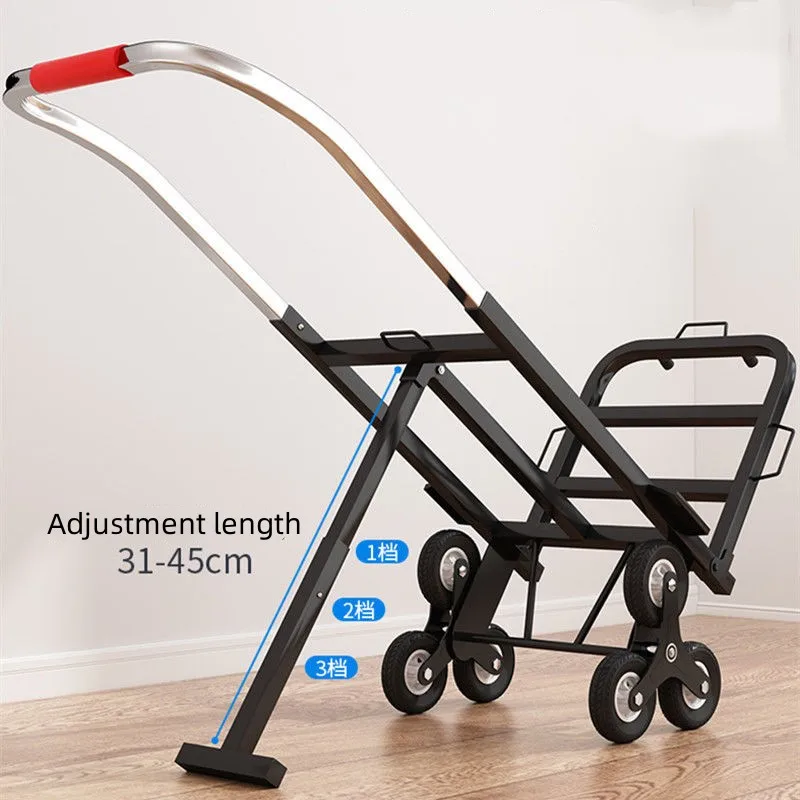 Folding Cart Hand Pulling Car Household Grocery Shopping Pull Rod To Pull Goods Upstairs To Carry Climbing Stairs Load Trailer