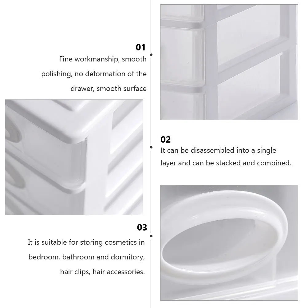 

1pc Desktop Storage Box Multi-Layer Plastic Drawer For Bedroom Bathroom Dormitory Organizer Stationery Container