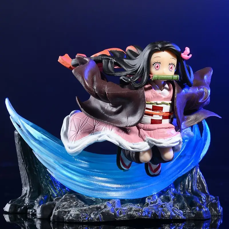 Cartoon Run Kamado Action Figure Demon Slayer Figurine 11cm Q Version Kamado Nezuko Anime Figure PVC Collection Desktop Toys