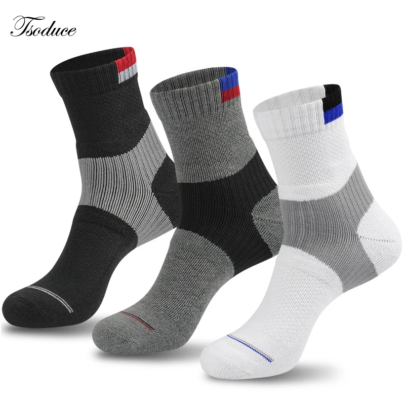 Professional Badminton Socks Elite Middle Tube Thick Towel  Non-slip Sweat-absorbent Training Sports Tennis Socks Men Women