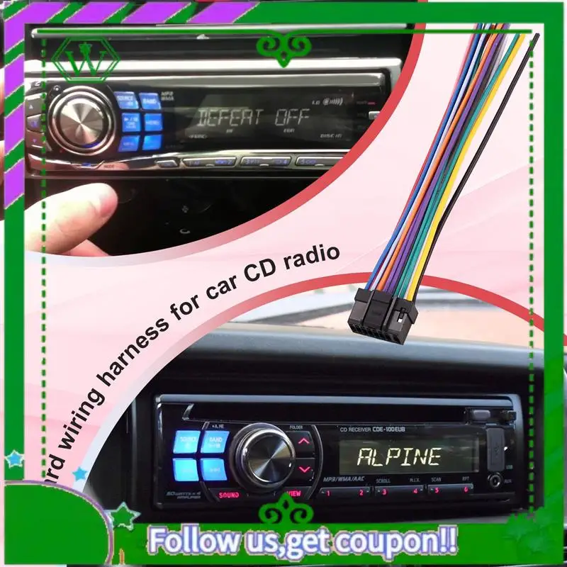 

AC34-автомобильный CD-радио, аудио, стерео, стандартный разъем жгута проводов, адаптер, штекерный кабель для Alpine 9887