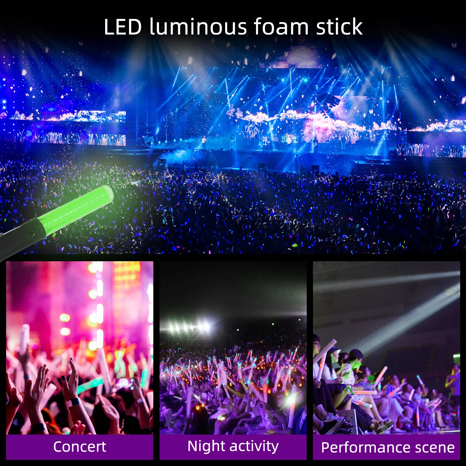 

1pc 26cm Yellow Stick LED Bright Glowsticks for Concert Glow Stick For Party Luminous Traffic Wand Holiday Sticks