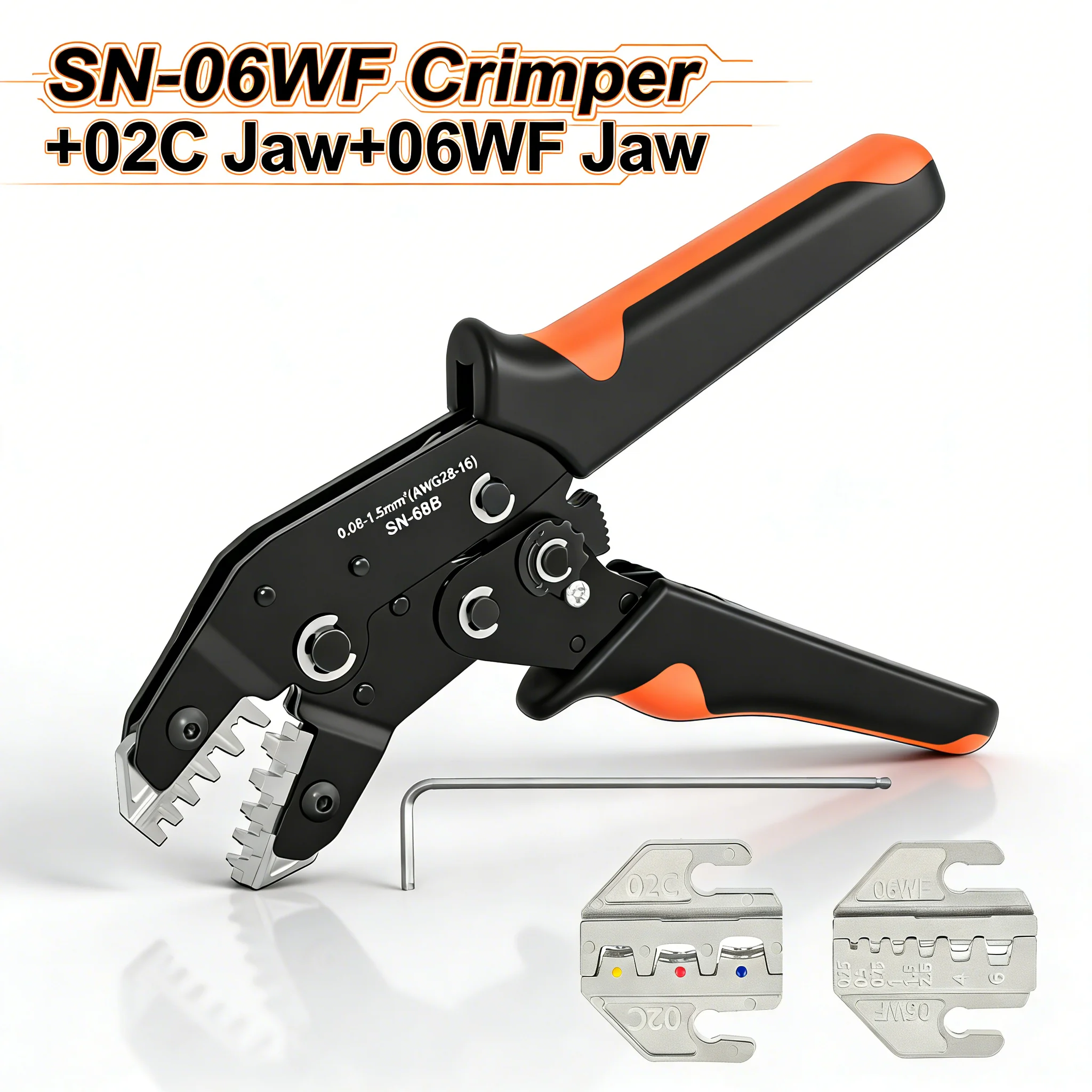 

Ratchet Crimping Pliers Set SN-68B+02C+06WF Jaws for Dupont PH2.0 XH2.54 Insulated VE EN TE Terminals Electrical Repair Tools