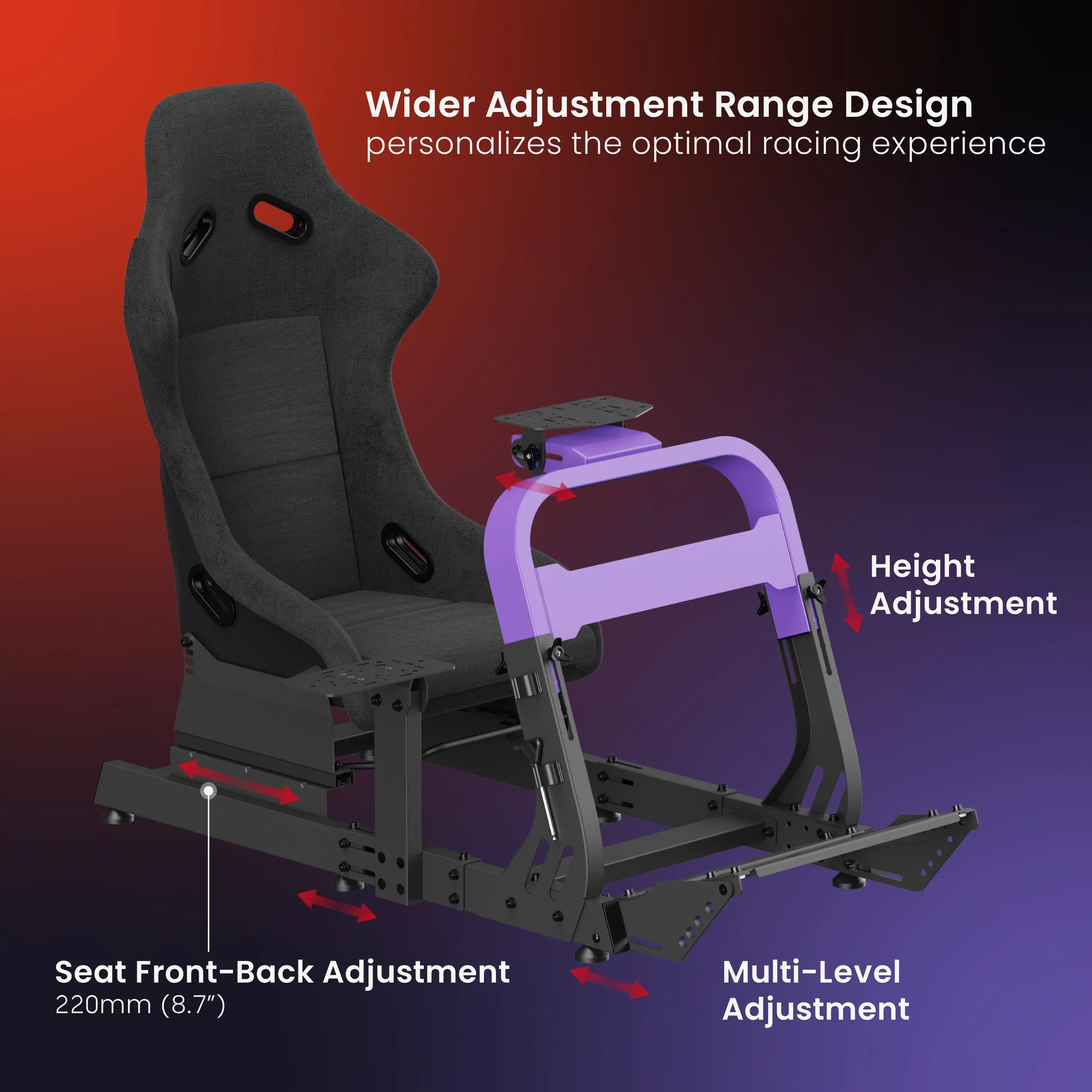 LRS18-BS02 Adjustable Racing Simulator Cockpit Frame Car Drive Sim Race Rig Set For Xbox Fanatec  G29 G920 F1 PS5 Game