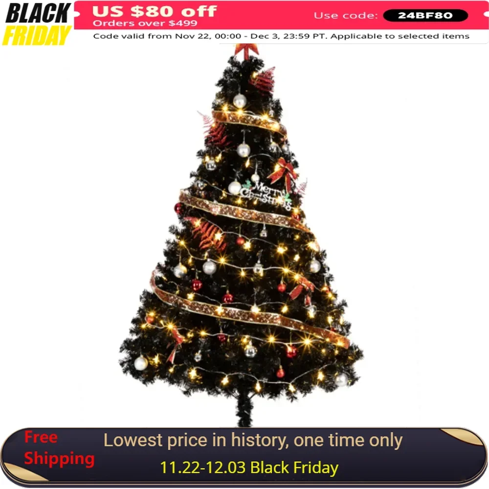 

The black 1600 branch leaves are made of environmentally friendly flame retardant PVC material and are durable Christmas trees