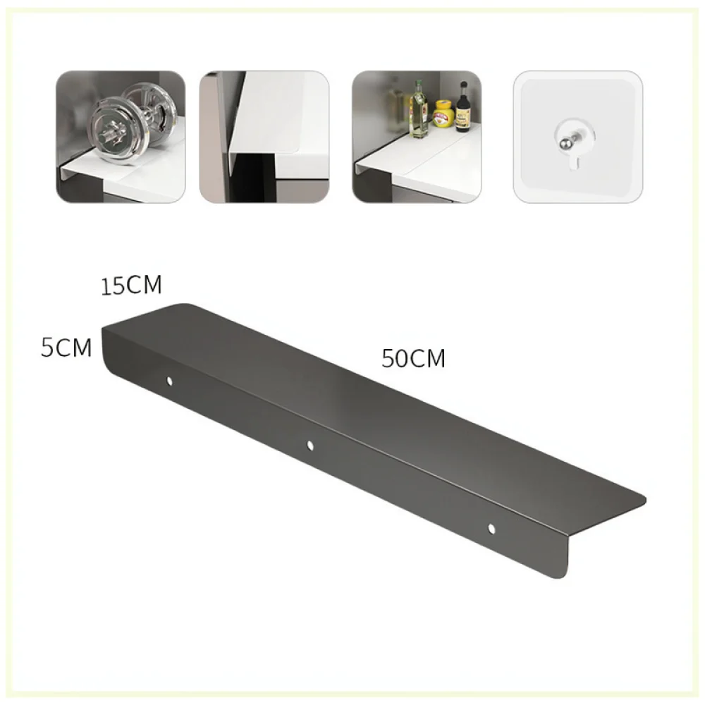 Fridge Side Gap Storage Organizer Carbon Steel Kitchen Extension Board Punch Free Narrow Countertop Shelf