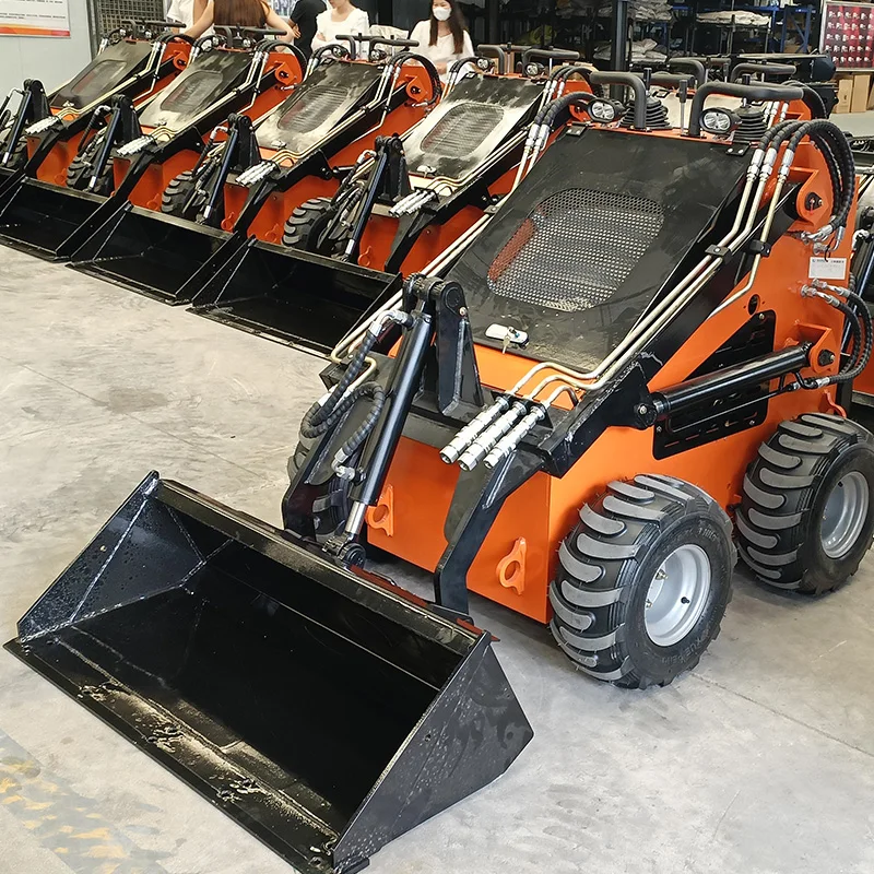 Small Wheel Loader Skid Steer 4 Functions In One Diesel Compact Loader Ideal For Agriculture Gardening And Material Move
