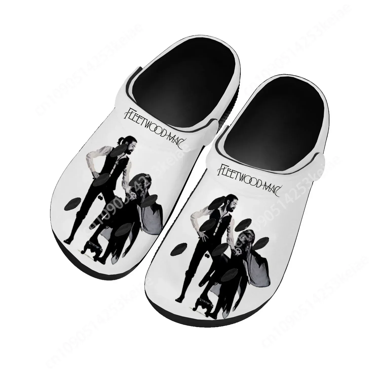 Fleetwood Mac Pop Rock Band Home Clogs Custom Water Shoes Mens Womens Teenager Shoes Clog Breathable Beach Hole Slippers Black