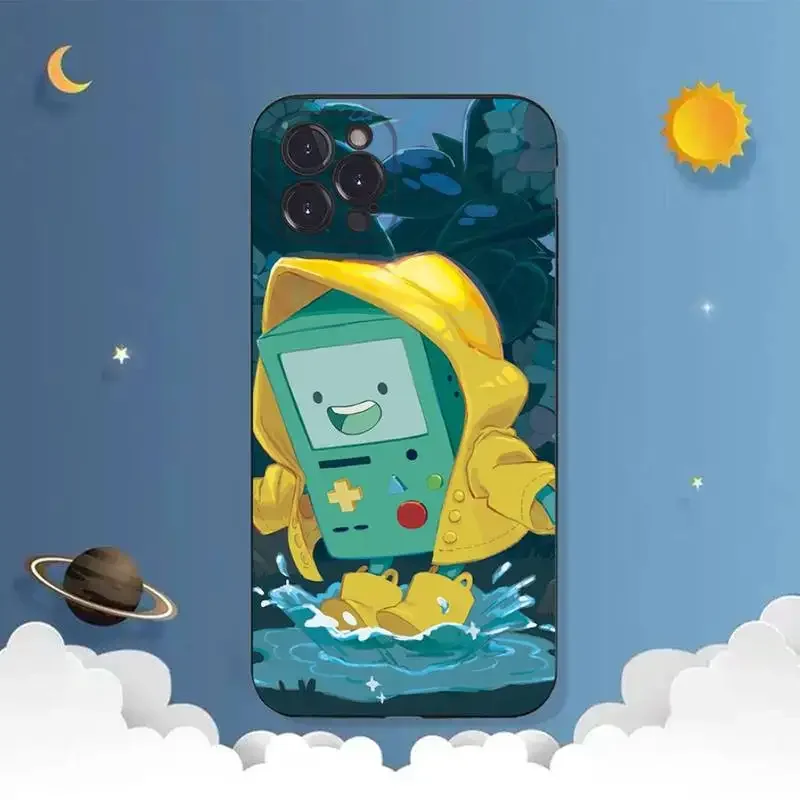 Adventurer-time BMO Cute Robot Phone Case For iPhone 11 12 Mini 13 14 15 PRO XS MAX X XR 6 7 8 Plus Black Shell