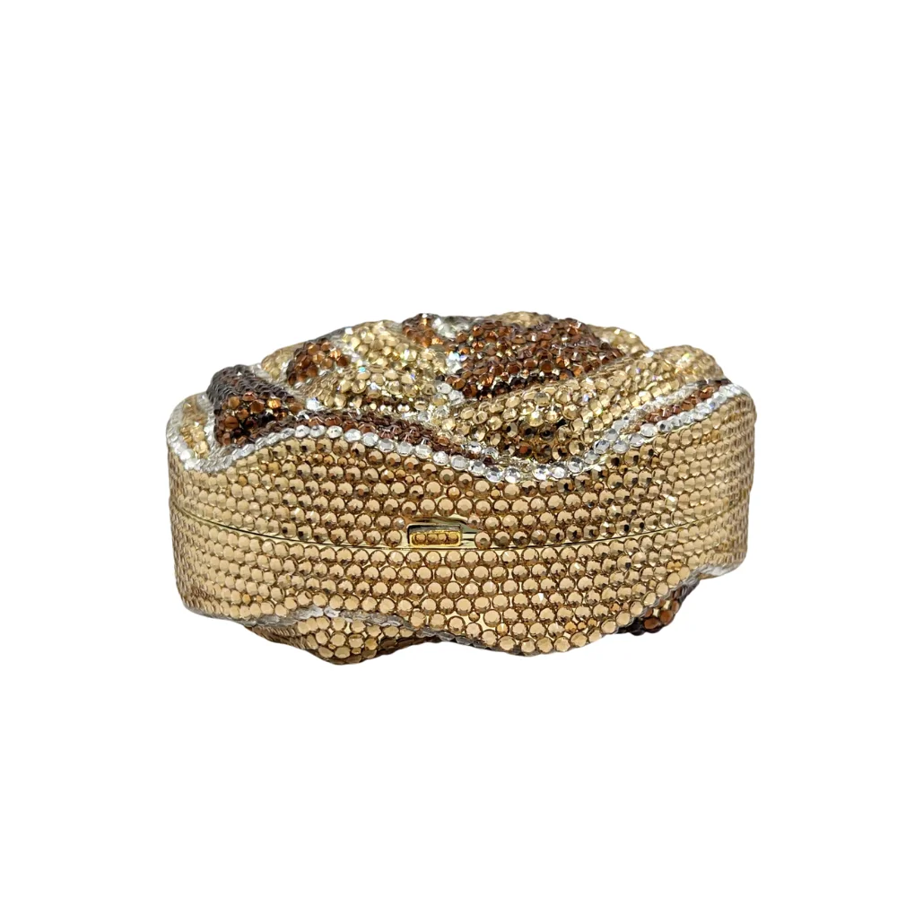 Flat Base Rhinestone Bud Clutch, Crystal Flower Design Evening Bag for Women. OEM Custom Party Purse, Low MOQ Wholesale from Fac - view 2
