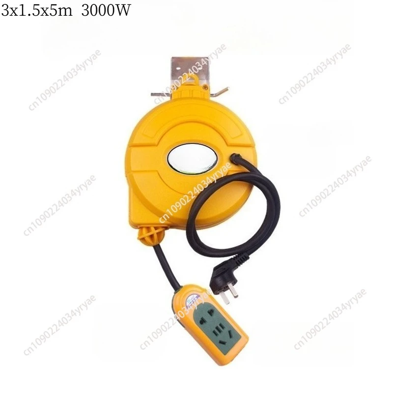 

5M Automatic Retractable Power Cable Reel Wire Retractable Cable Barrel Electric Cable Reel Power Hose Reel 3000W 220V