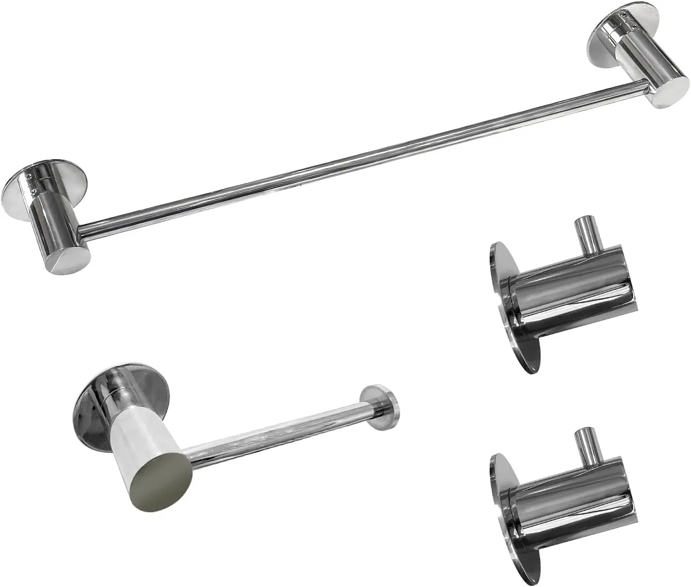 

Bathroom Hardware Set - 18 Inch 304 Stainless Steel Towel Racks, Paper Holder, Robe Towel Hooks for Bathroom, Brushed Nickel