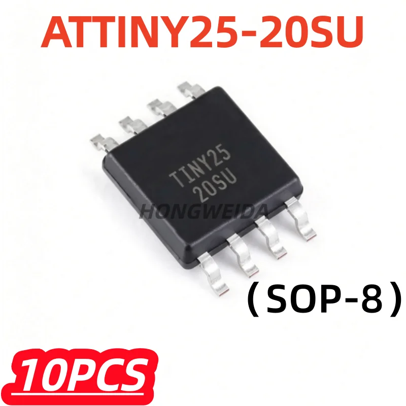 10Pcs/lot 100% New ATTINY25-20SU TINY25 SMD SOP-8 8-bit AVR Microcontroller Chip