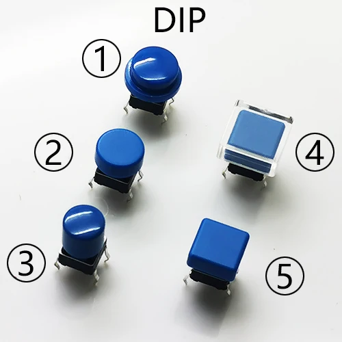 50Sets 6X6x7.3 Adding Caps H=8.5/8.7/9.8mm 4Pin DIP SMT Momentary Tact Button Tactical Keyboard Mini Push Button Press Button