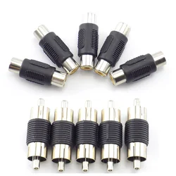 5pcs RCA żeński do żeńskiego wtyczka Jack Adapter złącza z męskiego na męskie złącze RCA wideo przewód przedłużacz Audio kabel konwertera J17